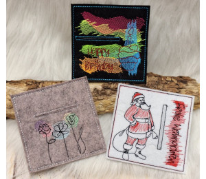 2€ ZUSATZTÜRCHEN 5. Dezember - Stickserie - 10 Geld- oder Gutscheinkartenhülle Vol. 3